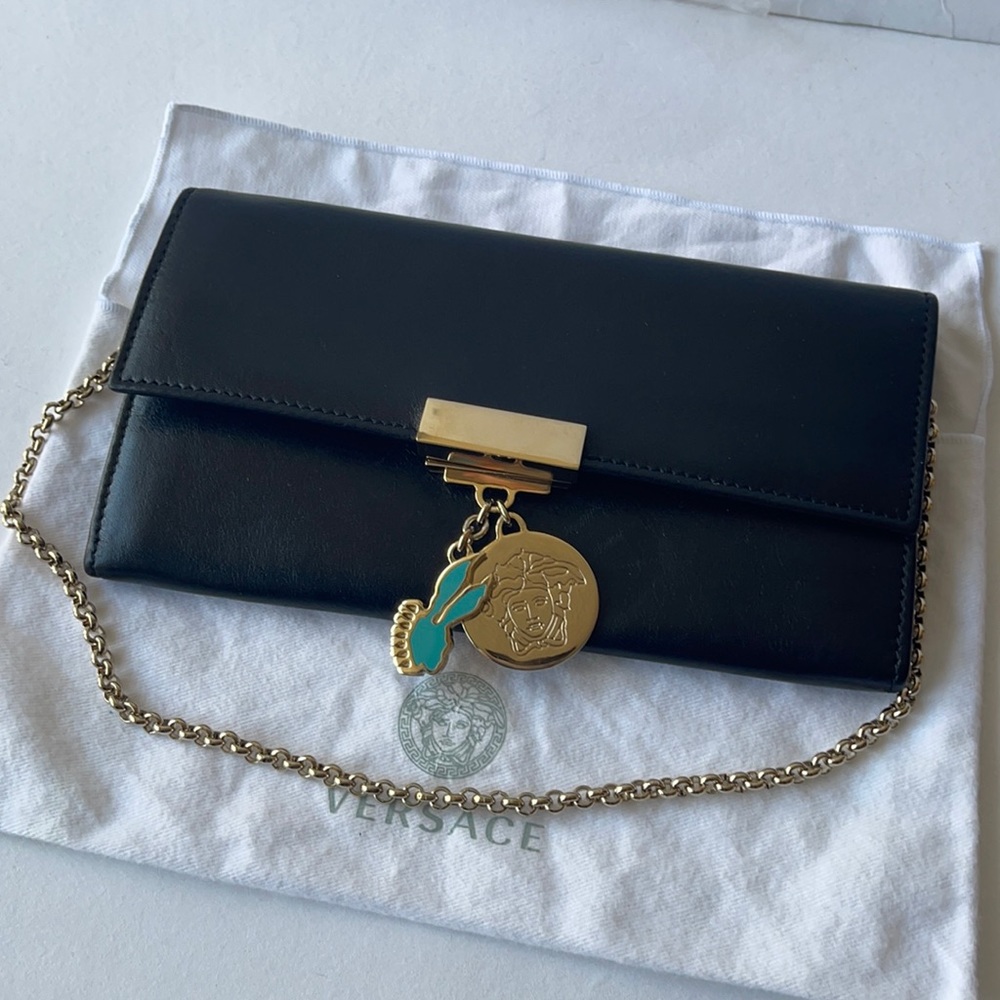 Authentic Versace Wallet and chain WOC clutch bag